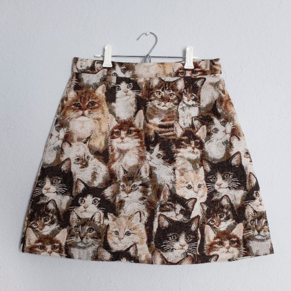 Modcloth Novelty Over Quantity A-Line Cat Skirt
